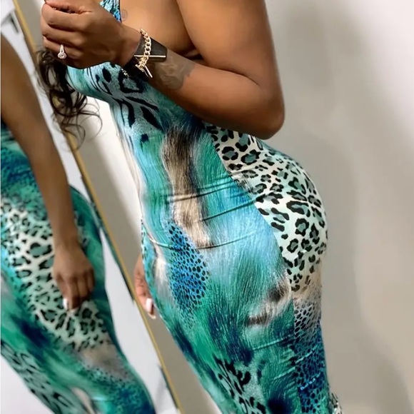 Unbranded ladies cami dress teal print size XL - Picture 3 of 3